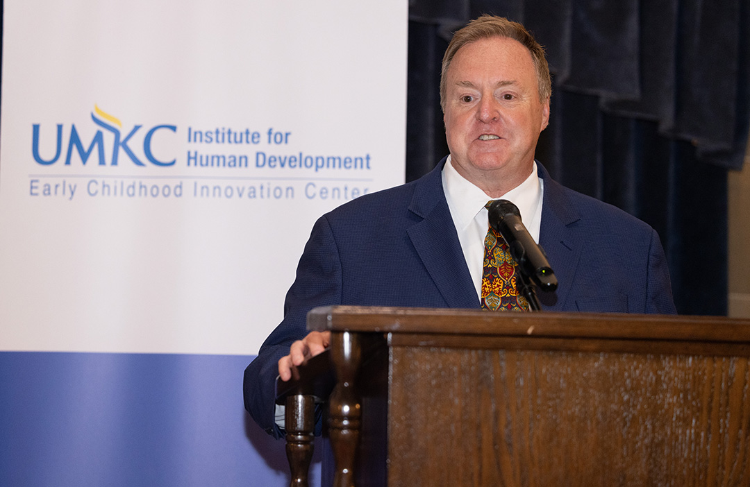 Dr. Mike Abel, director of UMKC-IHD's Early Childhood Innovation Center, led the recognition ceremony.